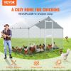 VEVOR Large Metal Chicken Coop with Run, Walkin Chicken Coop for Yard with Waterproof Cover, 6.6 x 9.8 x 6.6 ft