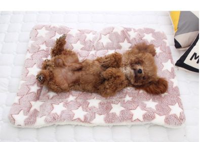 Cat dog sleeping mat warm thickened Sleeping pad blanket;  dog house warm mattress pet cushion (colour: Pink bear head, size: No.5 69*52cm)