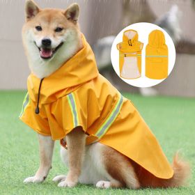 large and small dog raincoat cloak type reflective strip pet raincoat windproof rainproof dog hooded raincoat (colour: Pink, size: 2XL (9-14kg))