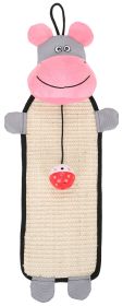 Pet Life Paw-Pleasant Eco-Natural Sisal And Jute Hanging Carpet Kitty Cat Scratcher With Toy (Color: Pink / Grey)