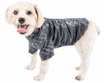 Pet Life Active 'Warf Speed' Heathered Ultra-Stretch Sporty Performance Dog T-Shirt (Color: Black, size: X-Large)